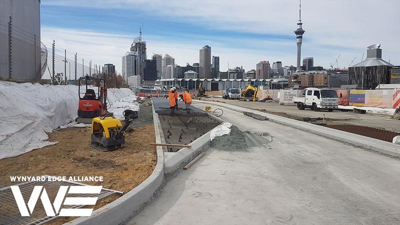 Access road formed - America's Cup base development - Wynyard Edge Alliance - Update March 28, 2019  photo copyright Wynyard Edge Alliance taken at Royal New Zealand Yacht Squadron and featuring the ACC class