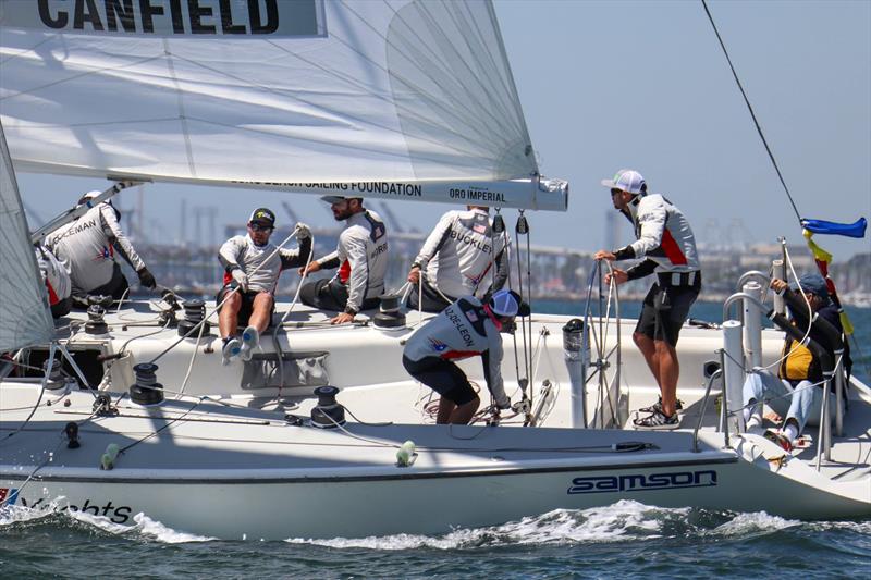 Stars + Stripes Team USA's Taylor Canfield on the way to victory in the 2018 Congressional Cup photo copyright LBYC taken at Long Beach Yacht Club and featuring the ACC class