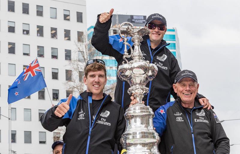 Peter Burling, Glenn Ashby and Grant Dalton - America's Cup Parade - June 2017 - photo © Carlo Borlenghi