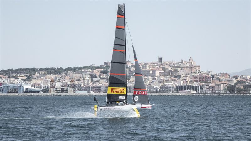 Luna Rossa Parda Pirelli sail their development tri-foiler off Cagliari, Sardinia - photo © Luna Rossa