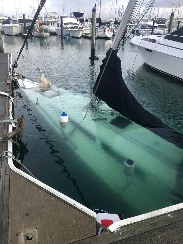 The severe winds caused one boat to sink in her marina at Auckland's Westhaven Marina photo copyright Mel Homer taken at Royal New Zealand Yacht Squadron and featuring the ACC class
