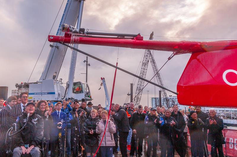 Emirates Team New Zealand launch their first AC75, Auckland - September 6, 2019 photo copyright Emirates Team New Zealand taken at Royal New Zealand Yacht Squadron and featuring the ACC class