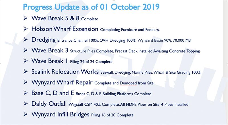 Status update - America's Cup base construction update - October 2019 photo copyright Wynyard Edge Alliance taken at Royal New Zealand Yacht Squadron and featuring the ACC class