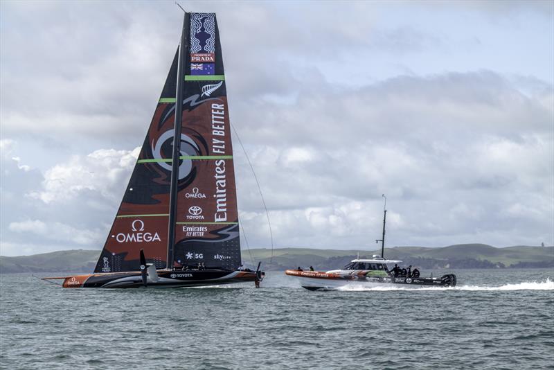 Emirates Team New Zealand's AC75 'Te Aihe' on the Waitemata Harbour in Auckland, New Zealand 36th America's Cup photo copyright Emirates Team New Zealand taken at Royal New Zealand Yacht Squadron and featuring the ACC class