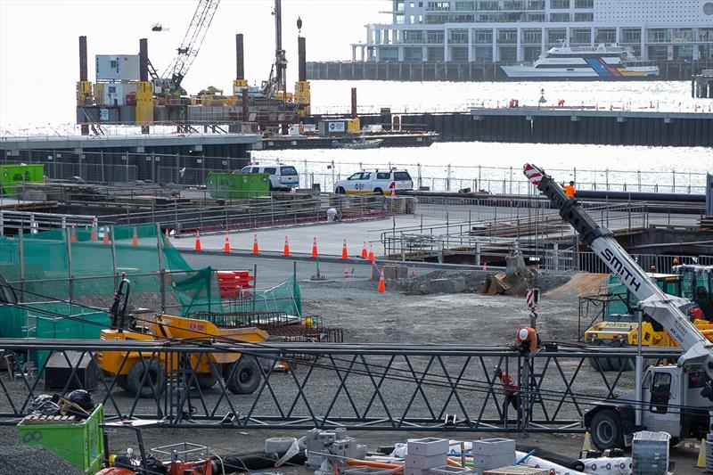 One of the AC75 access bridges to Wynyard Wharf - America's Cup Construction - January 7, 2019 photo copyright Richard Gladwell / Sail-World.com taken at Royal New Zealand Yacht Squadron and featuring the ACC class