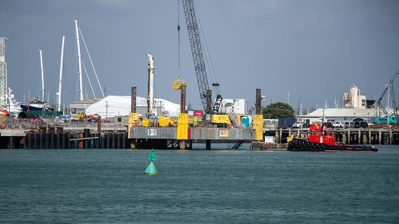 Halsey Street extension under construction which will take the media centre and AC administration - America's Cup Construction - January 7, 2020 photo copyright Richard Gladwell / Sail-World.com taken at Royal New Zealand Yacht Squadron and featuring the ACC class