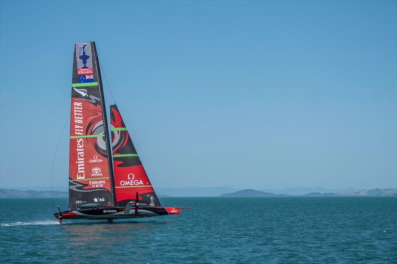 Emirates Team New Zealand's AC75 'Te Aihe' on the Waitemata Harbour in Auckland, New Zealand 36th America's Cup photo copyright Emirates Team New Zealand taken at Royal New Zealand Yacht Squadron and featuring the ACC class