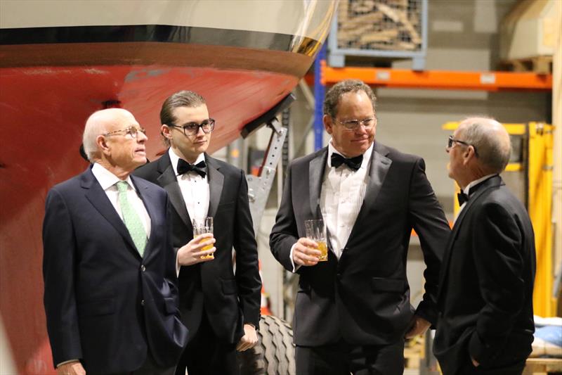 Inductee Bill Trenkle (third from left), with one of his sons, reminisce about the Cup with  past inductees Tom Whidden (left) and Tom Schnackenberg -America's Cup Hall of Fame Induction - November , 2019 - Yachting  Heritage Centre, Flensburg, Germany photo copyright Katrin Storsberg taken at Flensburger Segel-Club and featuring the ACC class