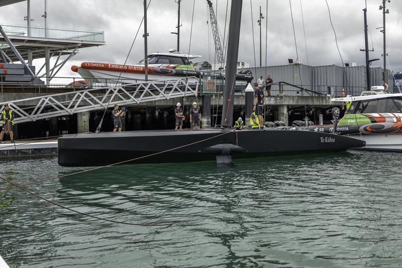 Emirates Team New Zealand launch their test boat Te Kahu in Auckland - January 22, 2020 photo copyright Emirates Team New Zealand taken at Royal New Zealand Yacht Squadron and featuring the ACC class