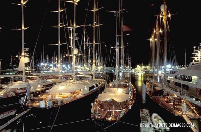 Superyachts in the Viaduct harbour, Auckland- 2000 America's Cup - March 2000 - Waitemata Harbour - Auckland - New Zealand photo copyright Paul Todd/Outside Images taken at Royal New Zealand Yacht Squadron and featuring the ACC class