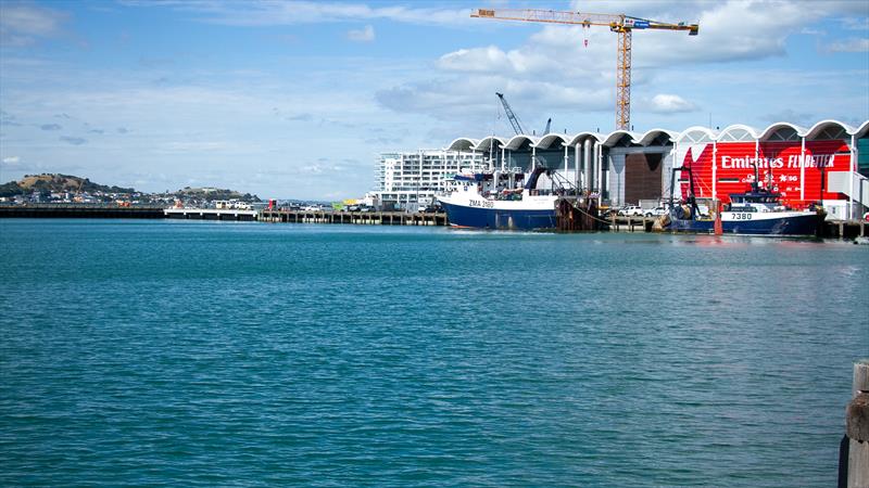 Emirates Team NZ base (right) - America's Cup Bases - March 17, 2020 - Wynyard Point - photo © Richard Gladwell / Sail-World.com