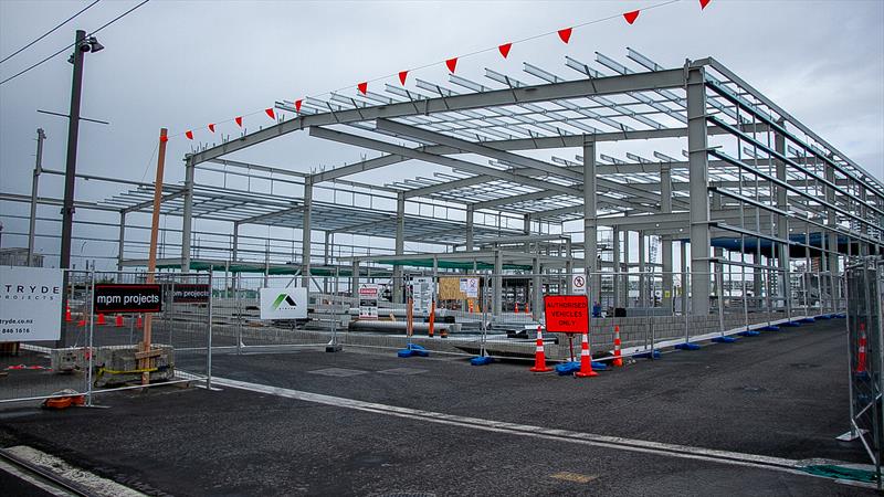 INEOS Team UK base takes shape - street perspective - America's Cup bases - Wynyard Point - March 24, 2020 - Auckland photo copyright Richard Gladwell / Sail-World.com taken at Royal New Zealand Yacht Squadron and featuring the ACC class