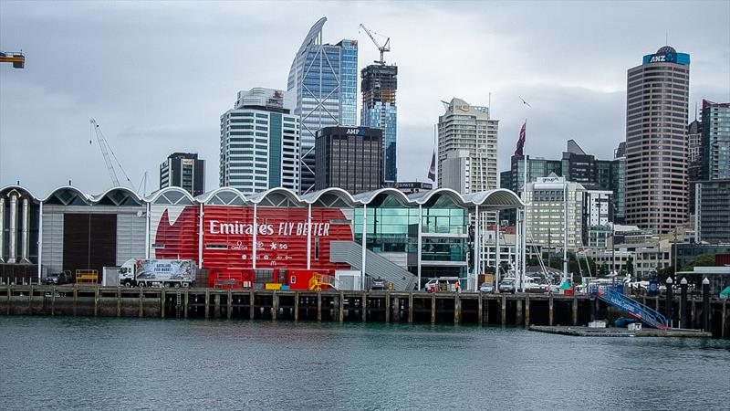 Emirates Team NZ base on the opposite side of Wynyard Basin - America's Cup bases - Wynyard Point - March 24, 2020 - Auckland - photo © Richard Gladwell / Sail-World.com