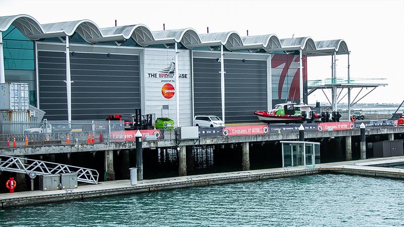 ETNZ's chase boats on the hard for a month - America's Cup bases - Wynyard Point - March 24, 2020 - Auckland photo copyright Richard Gladwell / Sail-World.com taken at Royal New Zealand Yacht Squadron and featuring the ACC class