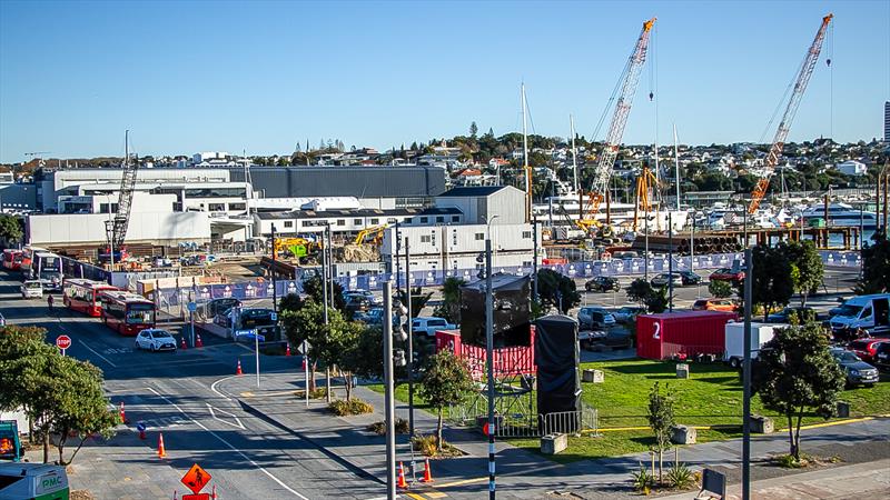 The new Orams superyacht facility under construction in Auckland - May 20, 2020 photo copyright Richard Gladwell / Sail-World.com taken at Royal New Zealand Yacht Squadron and featuring the ACC class