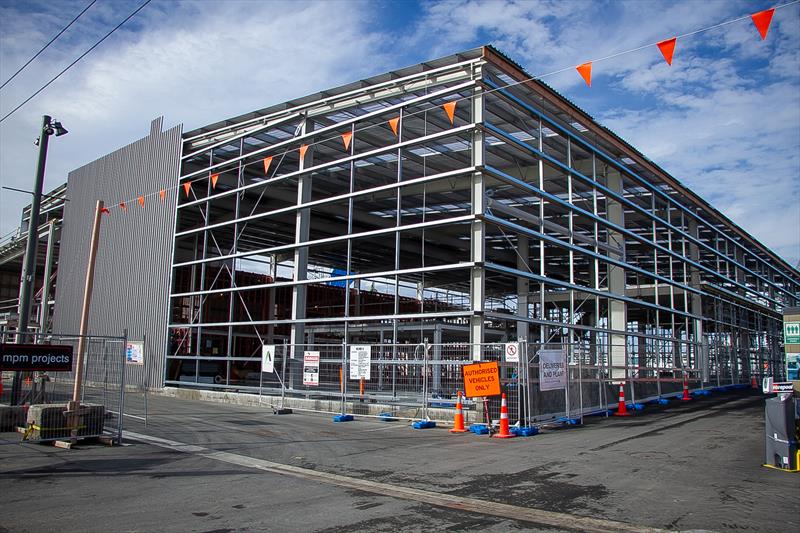 INEOS Team UK base construction - May 26, 2020 photo copyright Richard Gladwell / Sail-World.com taken at Royal New Zealand Yacht Squadron and featuring the ACC class