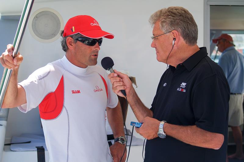 Peter Montgomery with Finn Gold medalist and multiple America's Cup Champion, Russell Coutts (NZL) - photo © Montgomery archives