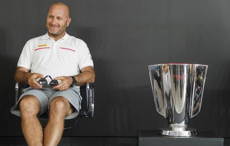 Max Sirena with the Prada Cup - Media Conference - Prada Cup - Auckland - January 14, 2021 - 36th America's Cup presented by Prada photo copyright Carlo Borlenghi / Luna Rossa taken at Circolo della Vela Sicilia and featuring the ACC class