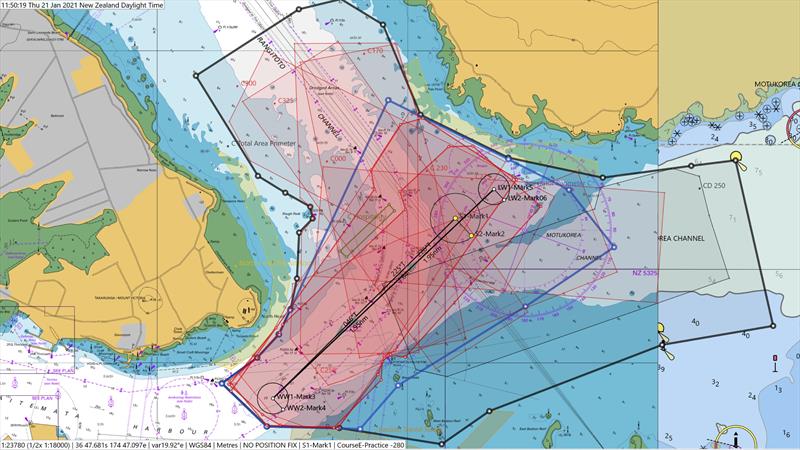 Prada Cup and America's Cup - revised course area - January 22, 2021 - America's Cup 36 - photo © Prada Cup Media