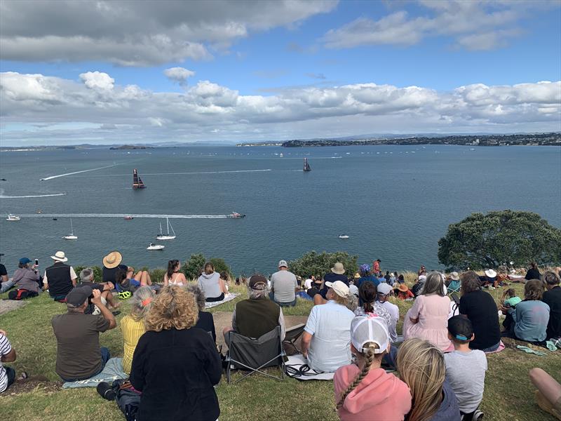 Crowds of spectators on North Head - Round Robin - Prada Cup - January 23, 2021 photo copyright Colin Preston taken at Royal New Zealand Yacht Squadron and featuring the ACC class