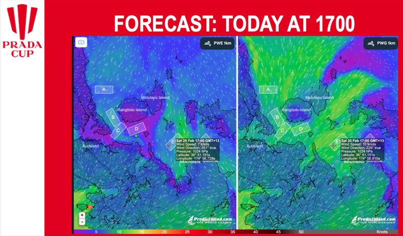 Saturday 1700hrs Forecast - Day 3 Prada Cup Finals - February 20, 2021 - America's Cup 36 photo copyright Prada Cup media taken at Circolo della Vela Sicilia and featuring the ACC class