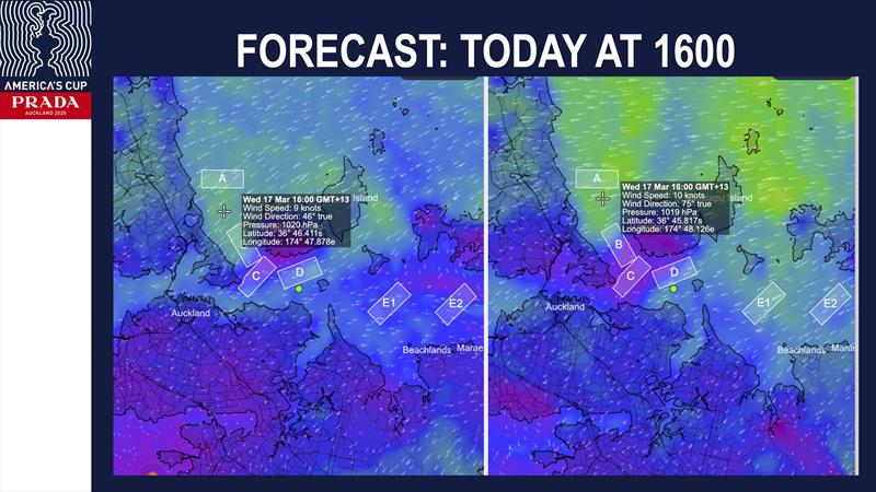 Wind at 1600hrs - Wednesday - Course A - Regatta Director Briefing - Day 6 AC36 Match  photo copyright America's Cup Media taken at Royal New Zealand Yacht Squadron and featuring the ACC class