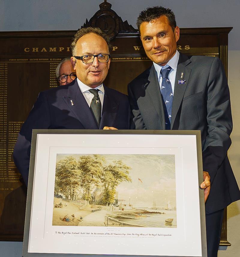 Bertie Bicket (RYSR) and Aaron Young (RNZYS) - 2021 America's Cup Hall of Fame Induction Ceremony, March 19, 2021 - Royal New Zealand Yacht Squadron photo copyright Luca Butto Studio Borlenghi taken at Royal New Zealand Yacht Squadron and featuring the ACC class