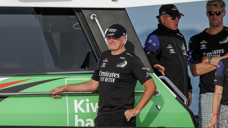 Speaker of the House of Representatives, Trevor Mallard watches the finish from Matteo de Nora' chase boat - Emirates Team NZ - America's Cup - Day 5 - March 15, , Course E - photo © Richard Gladwell / Sail-World.com / nz