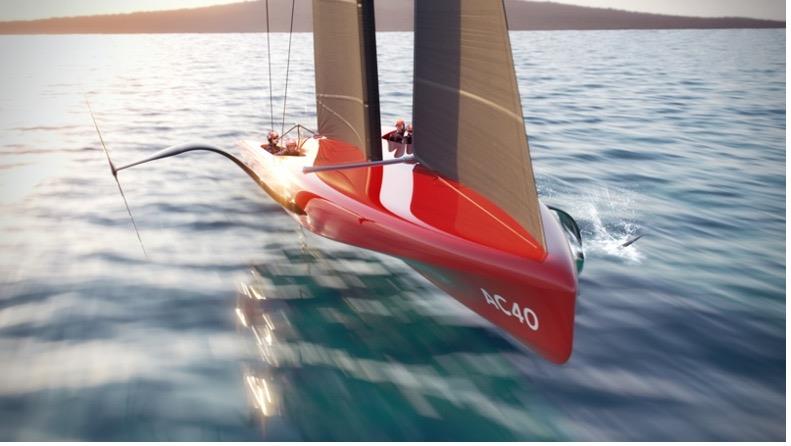 The design is still a work in progress  for the AC40 to be used for the Preliminary, Womens and Youth America's Cup events and as a test boat  photo copyright Emirates Team New Zealand taken at Royal New Zealand Yacht Squadron and featuring the ACC class