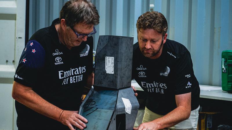 Emirates Team New Zealand Land Speed craft under construction at the team build facility in Auckland photo copyright James Somerset / Emirates Team New Zealand taken at Royal New Zealand Yacht Squadron and featuring the ACC class