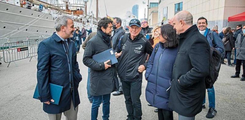Grant Dalton, in the center, and next to him, Damià Calvet, Jaume Collboni, Aurora Catà and Ángel García, before embarking at Barcelona for a venue evaluation photo copyright Mane Espinosa taken at Barcelona International Sailing Center and featuring the ACC class