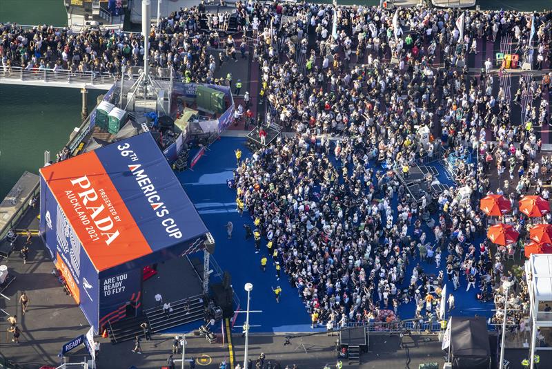 Part of the large crowd of over 30,000 fans at the Viaduct Harbour - 36th America's Cup, March 2021 photo copyright © ACE | Studio Borlenghi taken at Royal New Zealand Yacht Squadron and featuring the ACC class