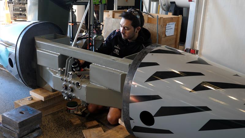 Emirates Team New Zealand's land yacht is assembled ahead of the speed trial testing in Auckland - may 2022 - photo © Emirates Team New Zealand