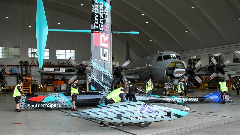 Project Speed - Emirates Team New Zealand - has use of a section of a hangar - Whenuapai -May 20, photo copyright Richard Gladwell - Sail-World.com/nz taken at Royal New Zealand Yacht Squadron and featuring the ACC class