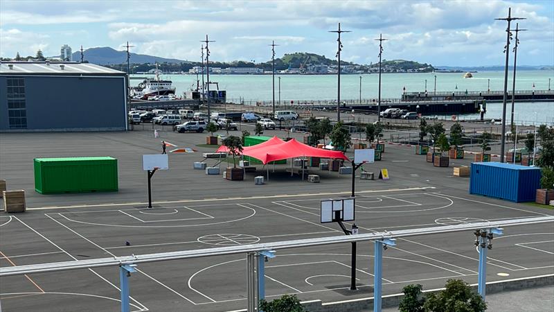Other space on Wynyard Point has been turned into a basketball/netball court - photo © Richard Gladwell - Sail-World.com/nz