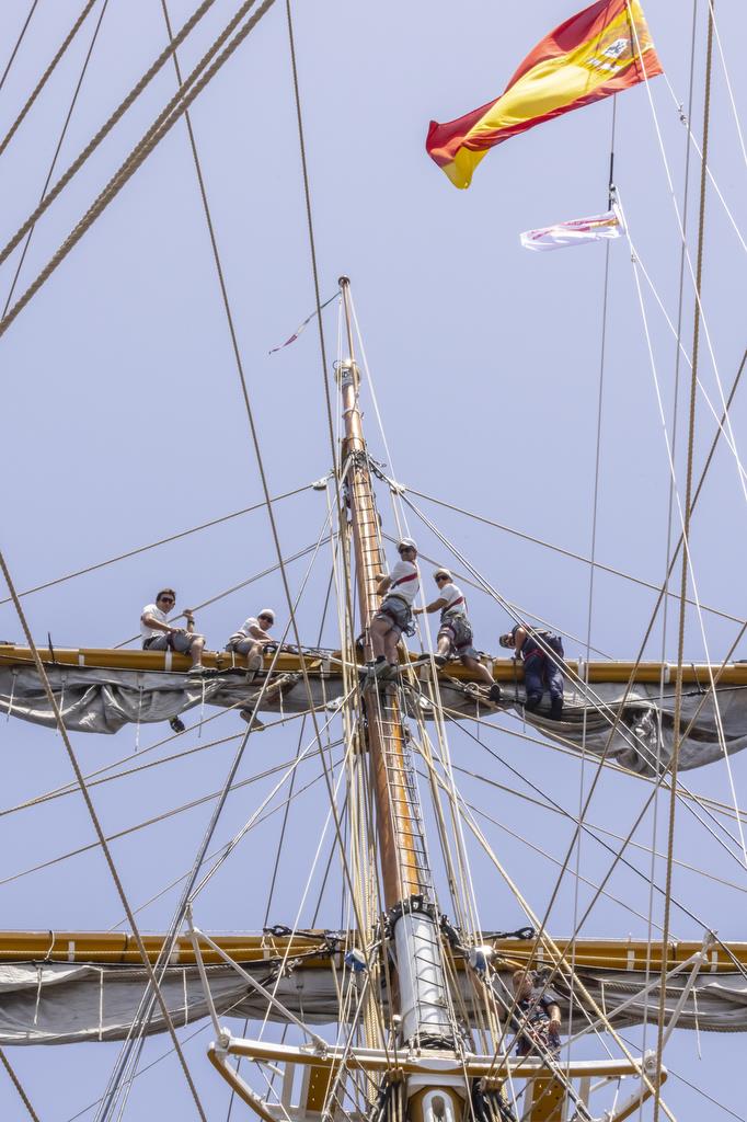 Luna Rossa Prada Pirelli meet with the Italian Navy's Amerigo Vespucci off the coast of Barcelona - July 9, 2023 photo copyright Francesco Ferri taken at Circolo della Vela Sicilia and featuring the ACC class