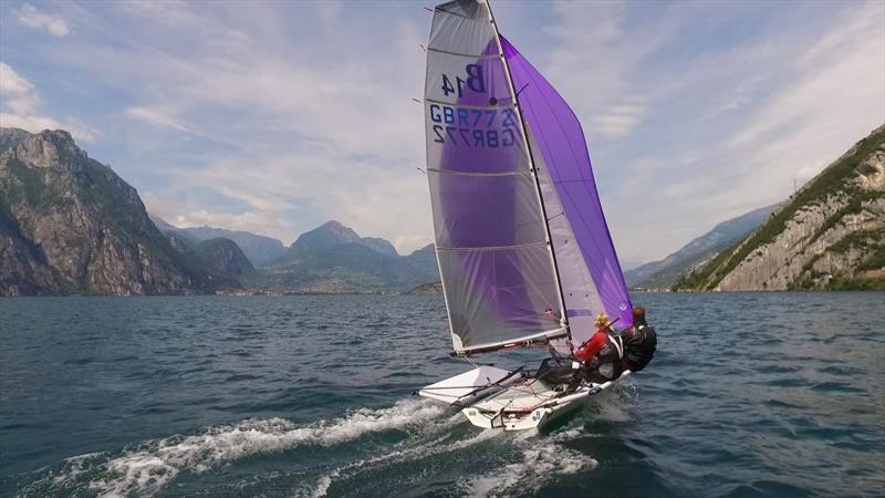 B14 European Championships day 1 photo copyright Roberto Vuilleumier taken at Circolo Vela Torbole and featuring the B14 class