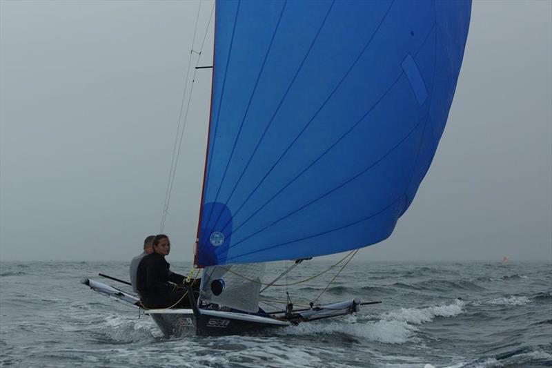 Gul B14 Nationals at Porthpean day 1 photo copyright Chris Bilkey taken at Porthpean Sailing Club and featuring the B14 class