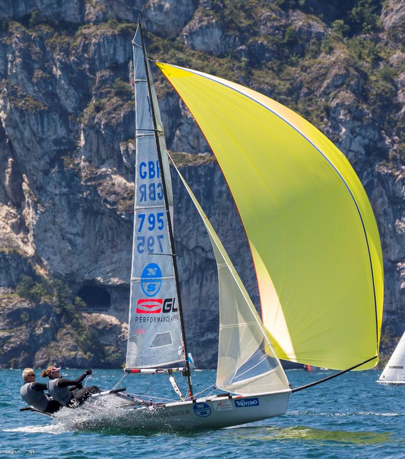 Team Gul / North Sails, Mark Barnes & Charlotte Jones, racing in the B14 Worlds at Lake Garda photo copyright Tim Olin / www.olinphoto.co.uk taken at Circolo Vela Torbole and featuring the B14 class