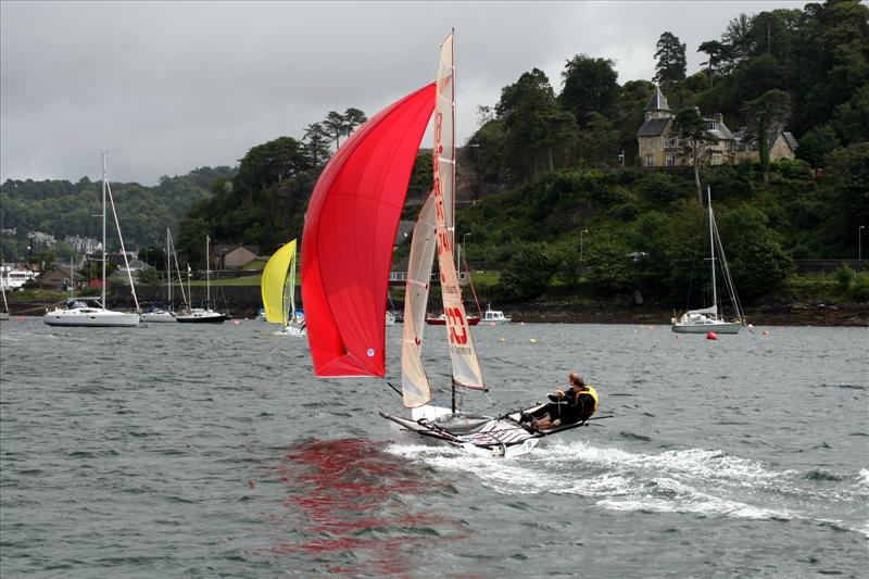 Scottish skiffs at Oban for round 4 of the Grand Prix photo copyright Steven Forteith taken at Oban Sailing Club and featuring the B14 class