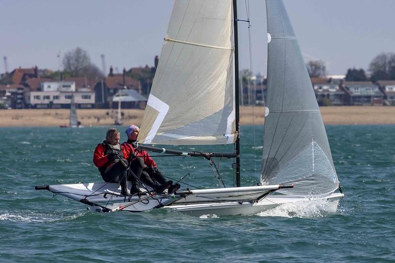 B14s at the Stokes Bay Skiff Open photo copyright Tim Olin / www.olinphoto.co.uk taken at Stokes Bay Sailing Club and featuring the B14 class