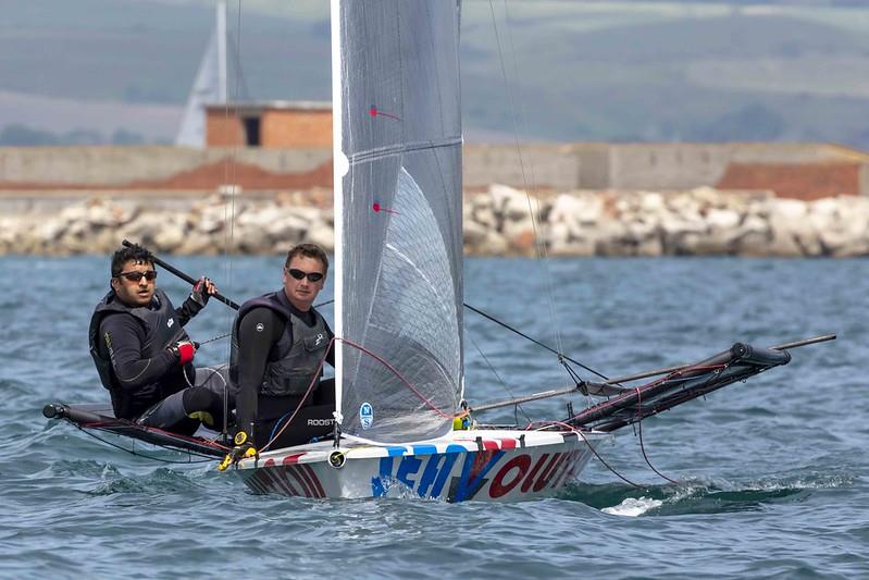 B14 TT Round 3 at the 2022 Weymouth Skiff Open photo copyright Tim Olin / www.olinphoto.co.uk taken at Weymouth & Portland Sailing Academy and featuring the B14 class