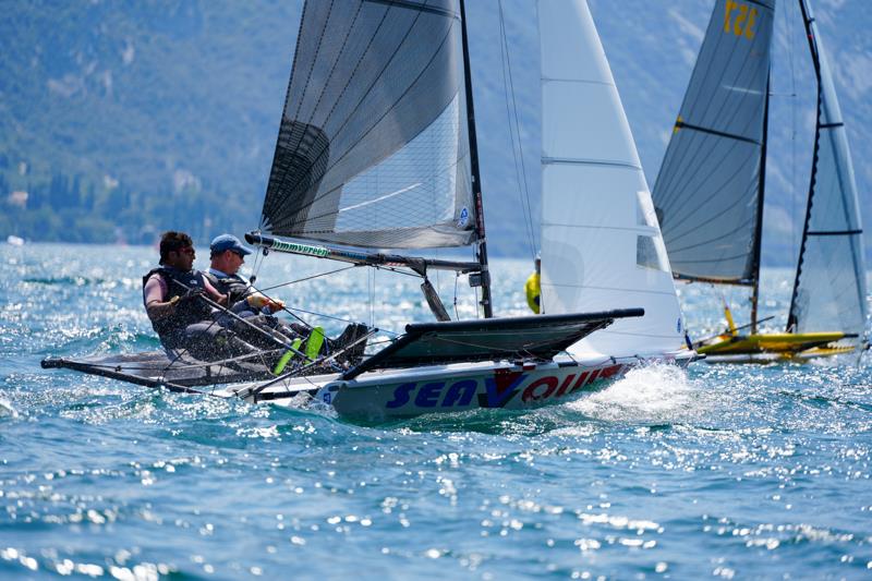 B14 Worlds at Lake Garda Day 3 photo copyright Lotte Johnson / www.lottejohnson.com taken at Circolo Vela Torbole and featuring the B14 class