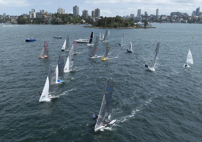 Start of group 2 - Sydney Harbour Marathon photo copyright SailMedia taken at Australian 18 Footers League and featuring the B14 class