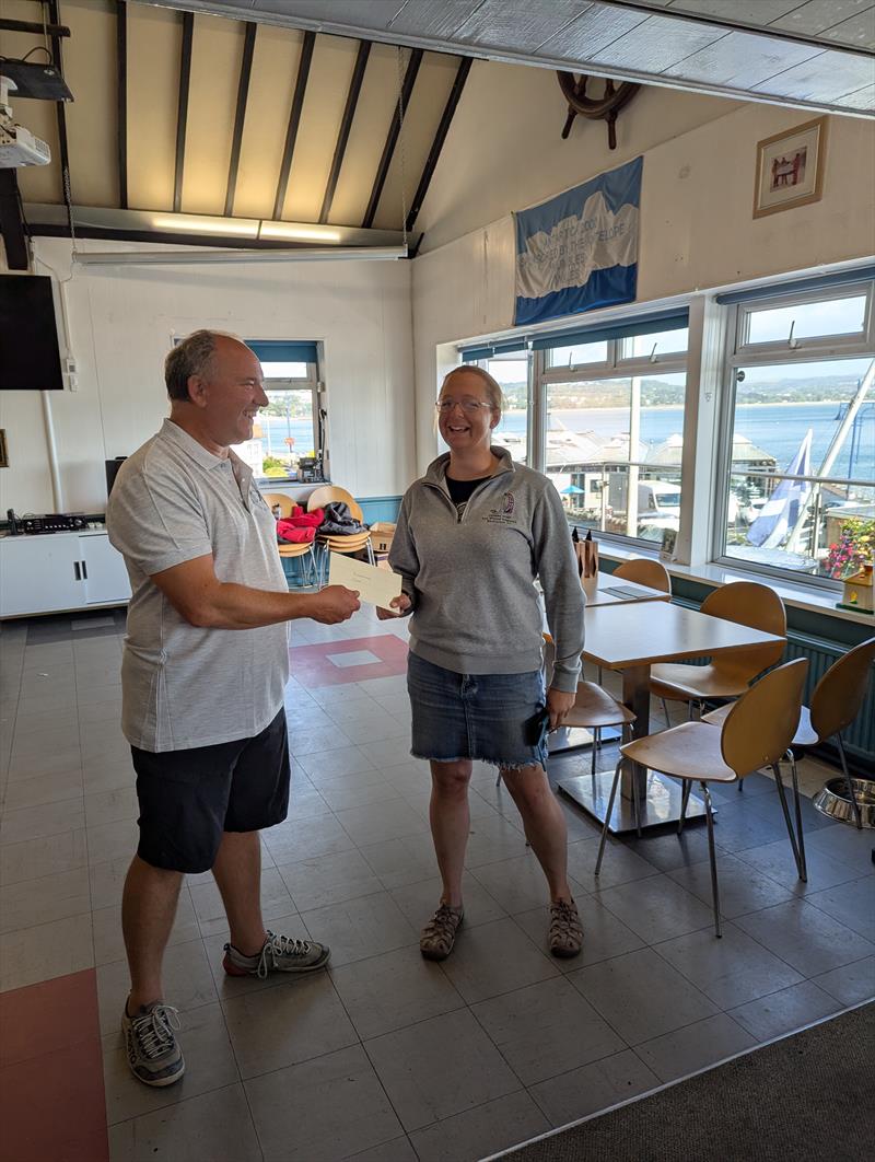 PRO and the event organiser Clare Geoghegan in the North Sails Seavolution B14 Nationals 2025 at Mumbles photo copyright Mark Watts taken at Mumbles Yacht Club and featuring the B14 class