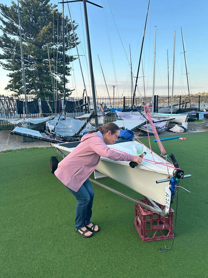 B14 NSW State Titles at Woollahra Sailing Club - AUS368 was officially renamed The Significant Other at a naming ceremony on Saturday evening, with former owner Lissa McMillan, christening the bow with champagne - photo © DarcNmedia / www.instagram.com/darcn_media/