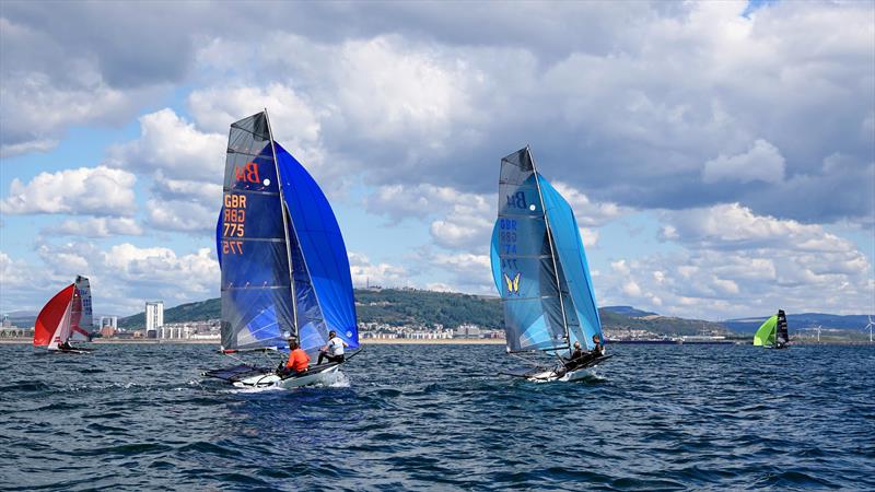 Squirrel and Ceto during the Pathfinder Homes B14 Nationals at Mumbles photo copyright Mumbles Yacht Club taken at Mumbles Yacht Club and featuring the B14 class