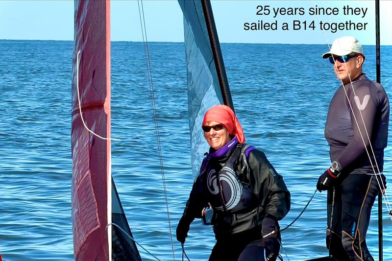 Simon Hadley and Geri's first time together in the B14 for 25 years - Shepherd Neame / Holiday Cottages B14 TT at Whitstable photo copyright Chris Fermor taken at Whitstable Yacht Club and featuring the B14 class