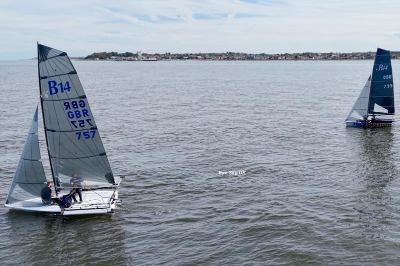 Mark Barnes and Jack Kilburn lead Team Moppett on day 1 - Shepherd Neame / Holiday Cottages B14 TT at Whitstable photo copyright Ayhan Betez / Eye Sky UK taken at Whitstable Yacht Club and featuring the B14 class