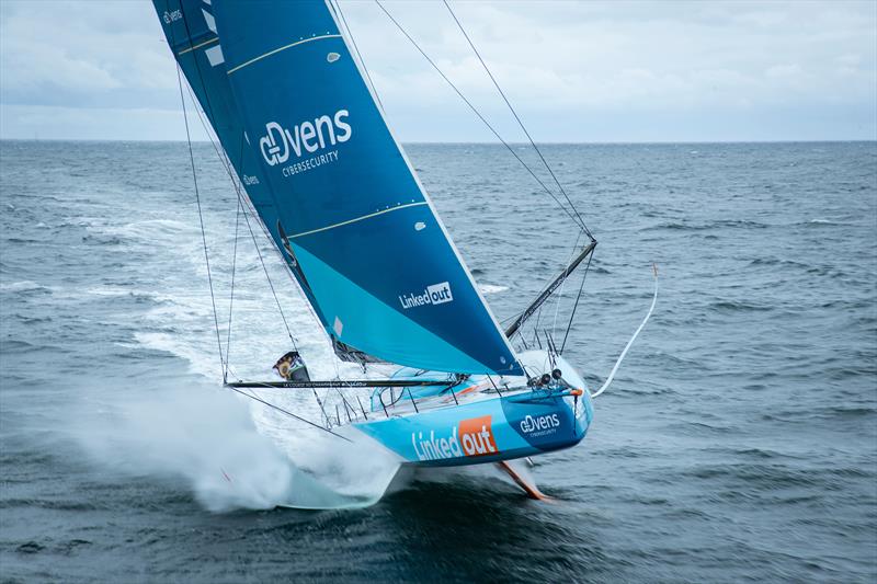 French skippers Thomas Ruyant sailing on the IMOCA LinkedOut photo copyright Pierre Bouras / TR Racing taken at  and featuring the  class